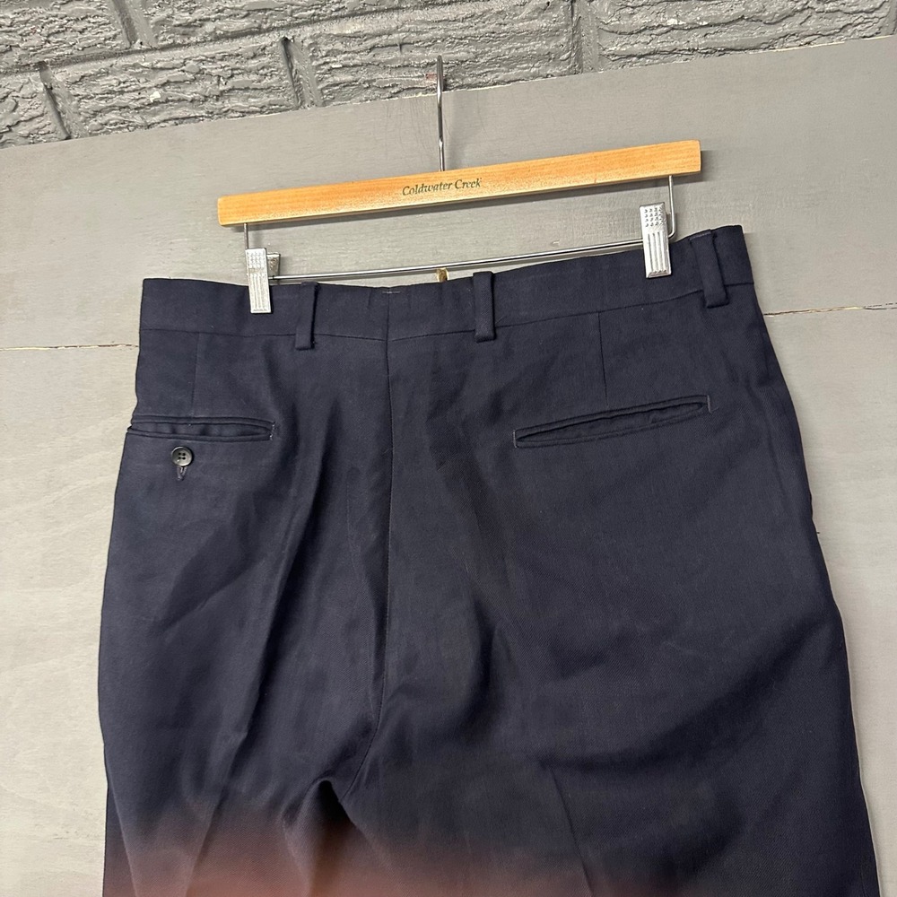 Pendleton Mens Navy Blue 100% Virgin Wool Dress Pants Slacks Made in USA Vintage